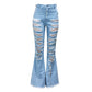 Personalized street trend flared denim pants