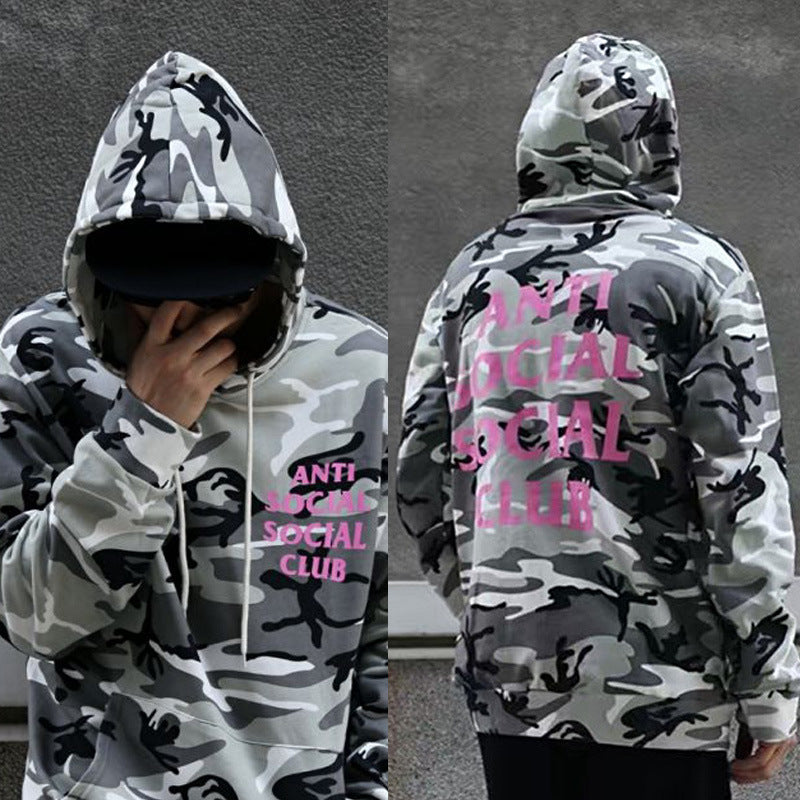 Men's Camouflage Sweater And Velvet Pullover Hoodie