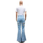 Personalized street trend flared denim pants