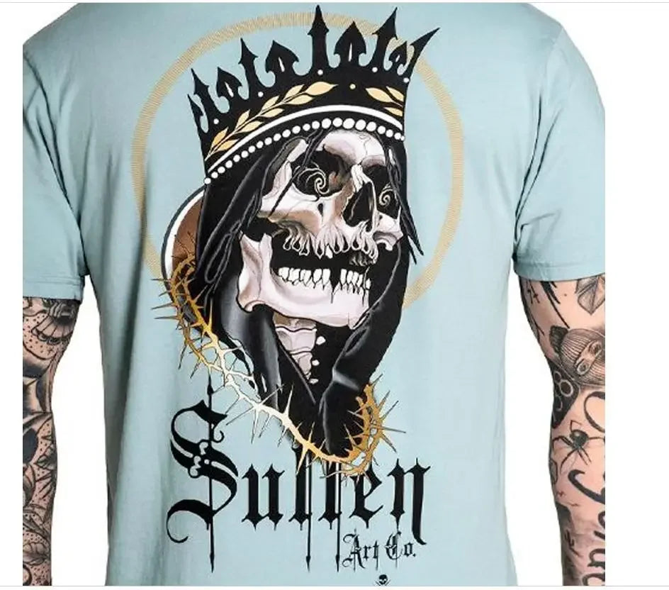 HOT NEW Sullen Art Co blue T-shirt short sleeve All sizes S-5XL