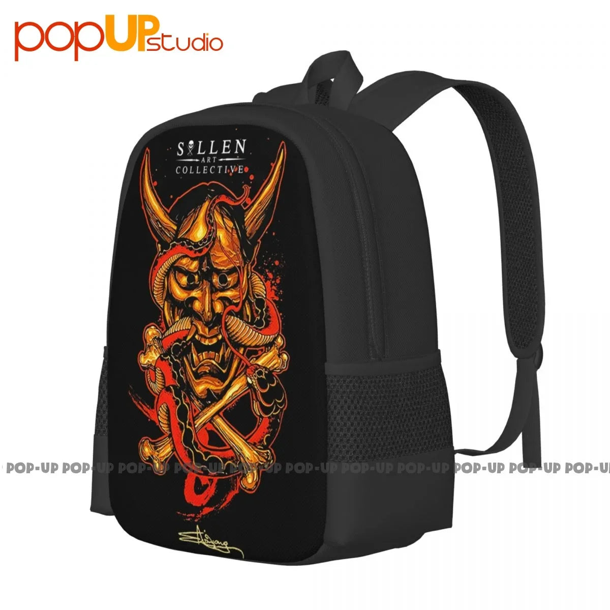 Sullen Henya Apparel Tattooed Skull Backpack Large Capacity Gym Swimming 3d Printing Riding Backpack