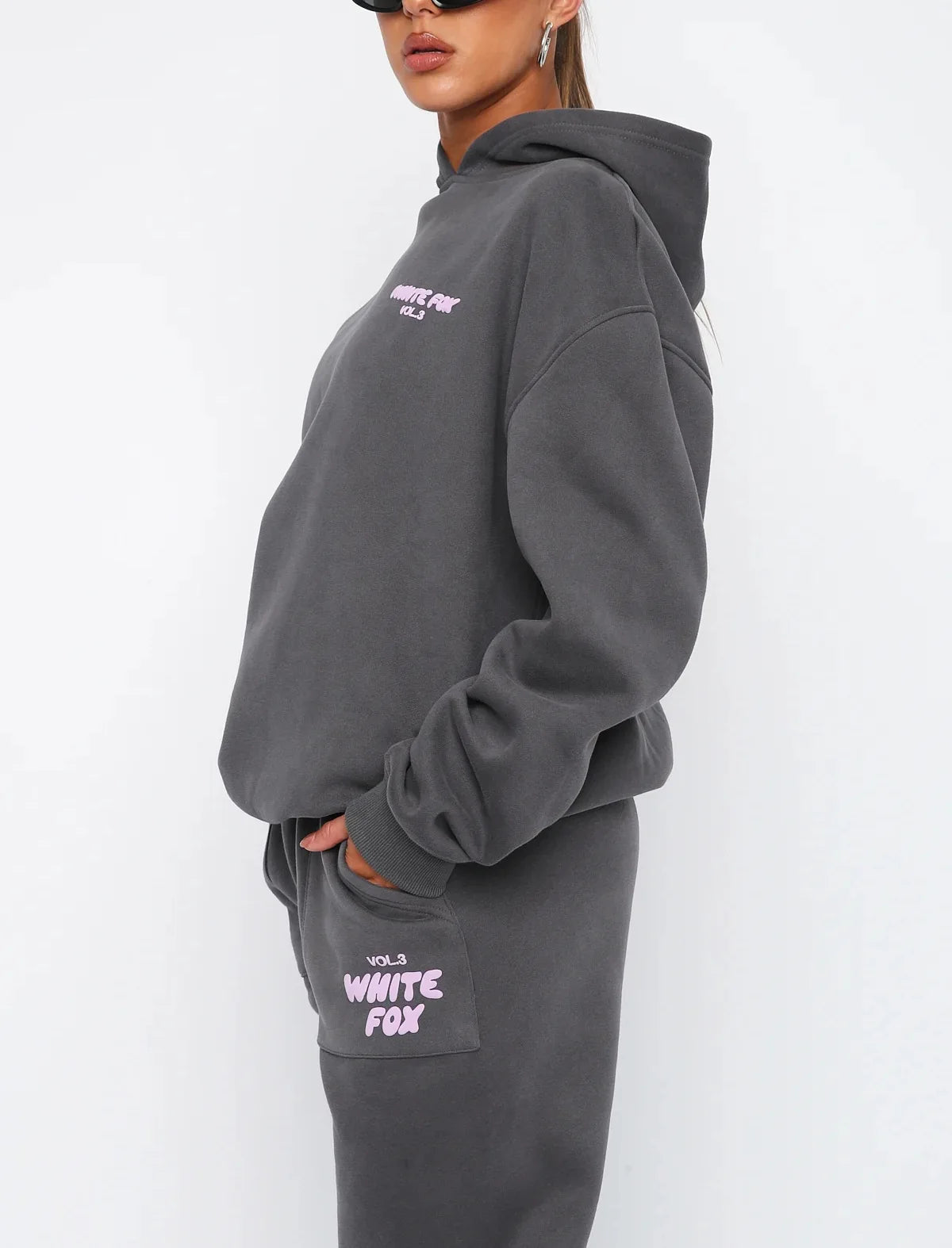 Women's hoodies sets 2024 Spring Fleeced Hooded Two Piece