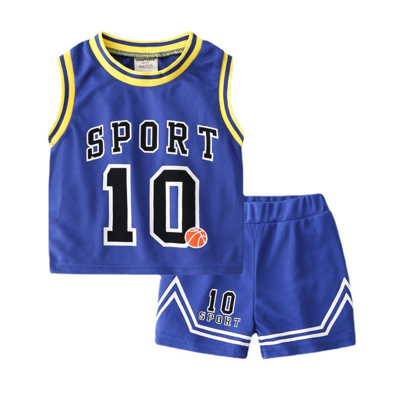 Children's Basketball Clothing Suits Baby Vest Suit Boys Sweatshirt Two-piece Summer Style Tide - Street Beats Clothing