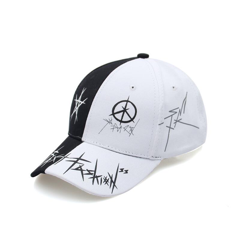 Custom Graffiti Snapback Baseball Caps Black And White Patchwork Men Women Hip Hop Fashion Casual Hat - Street Beats Clothing