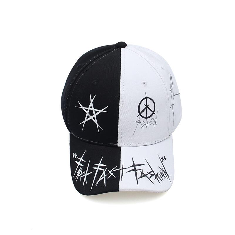 Custom Graffiti Snapback Baseball Caps Black And White Patchwork Men Women Hip Hop Fashion Casual Hat - Street Beats Clothing