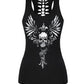 2021 Summer Ladies Fashion Tops 3D Printed Skull Punk Rock Sexy Black Tank - Street Beats Clothing