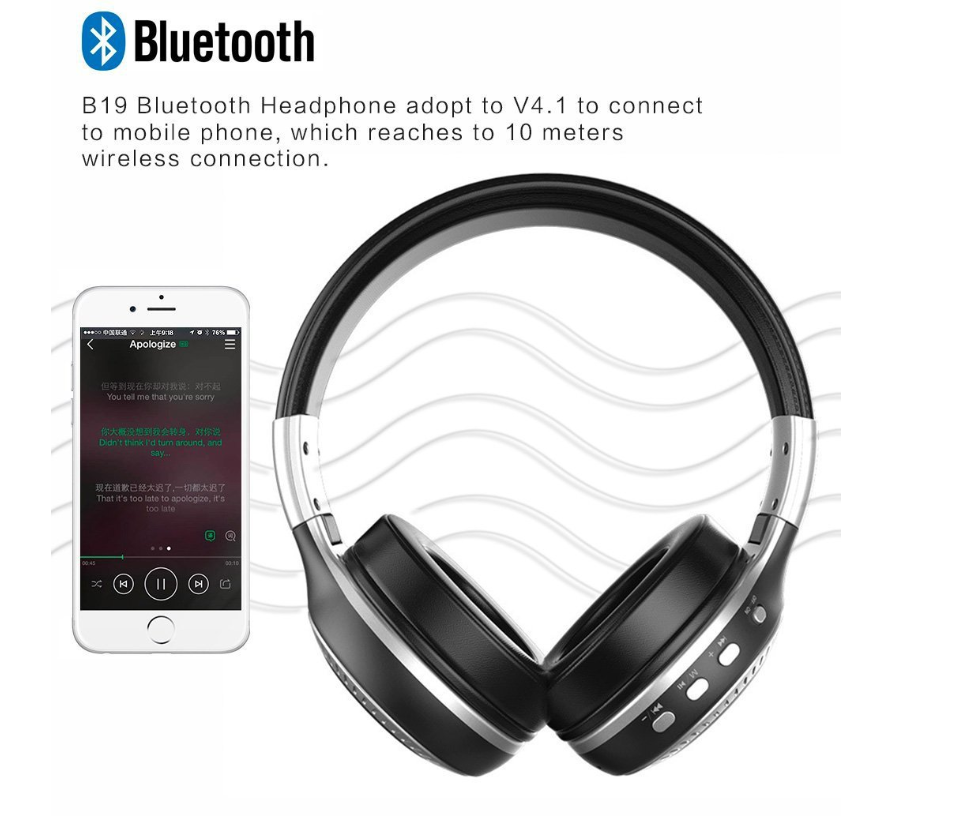 Wireless headset Bluetooth headset High-fidelity card FM wireless headset with stereo - Street Beats Clothing