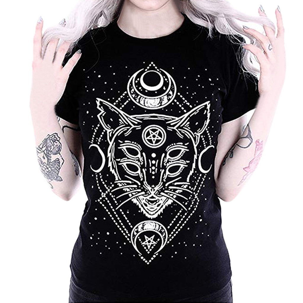 Gothic star punk t-shirt - Street Beats Clothing