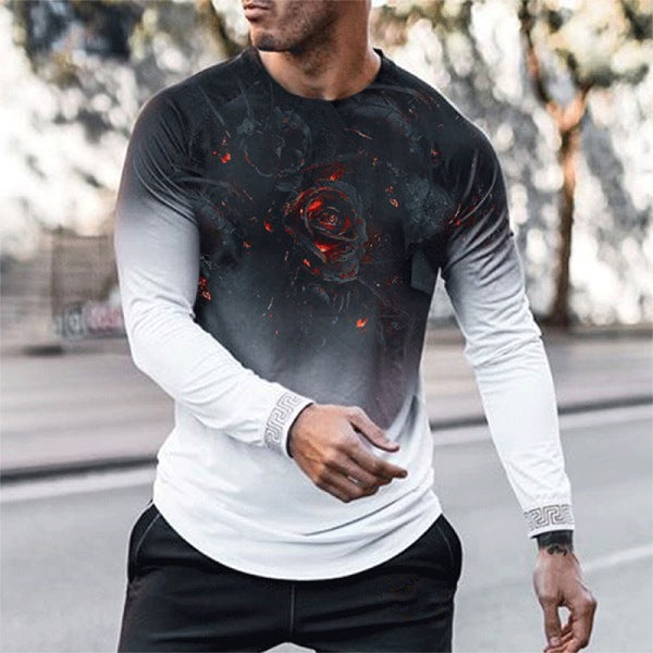 Elastic Mens T-Shirt V-Neck Long Sleeve Men T Shirt - Street Beats Clothing