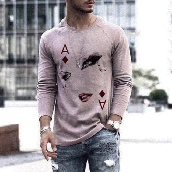 Elastic Mens T-Shirt V-Neck Long Sleeve Men T Shirt - Street Beats Clothing