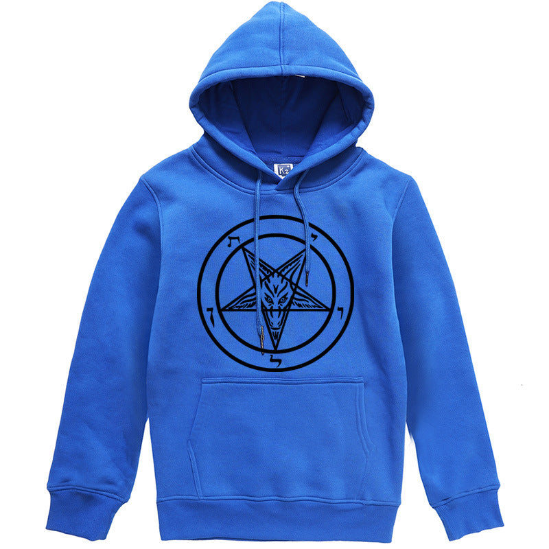 Pentagram Gothic Hidden Satan Men's Fashion Hoodie Sweater Wild Men's Hooded Pullover Fall Winter Fleece - Street Beats Clothing