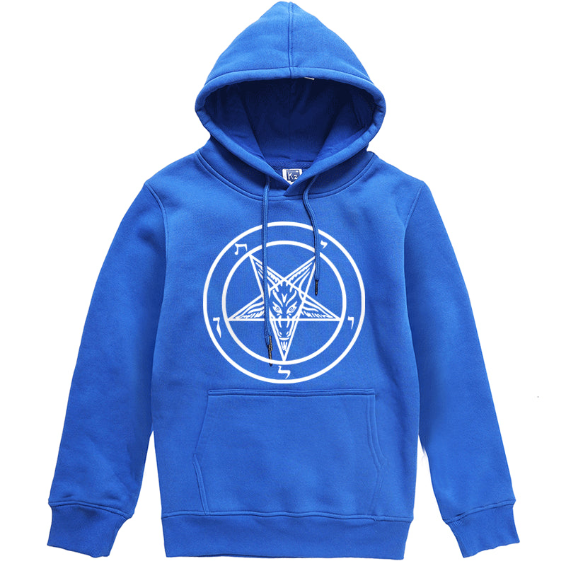 Pentagram Gothic Hidden Satan Men's Fashion Hoodie Sweater Wild Men's Hooded Pullover Fall Winter Fleece - Street Beats Clothing