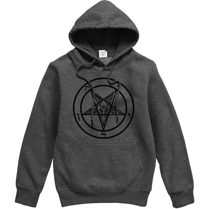 Pentagram Gothic Hidden Satan Men's Fashion Hoodie Sweater Wild Men's Hooded Pullover Fall Winter Fleece - Street Beats Clothing