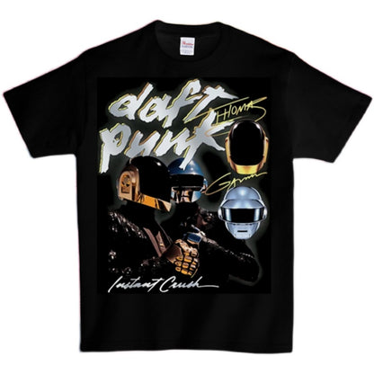 Daft Punk stupid punk helmet hip hop loose portrait Vintage Cotton Short Sleeve T-Shirt - Street Beats Clothing