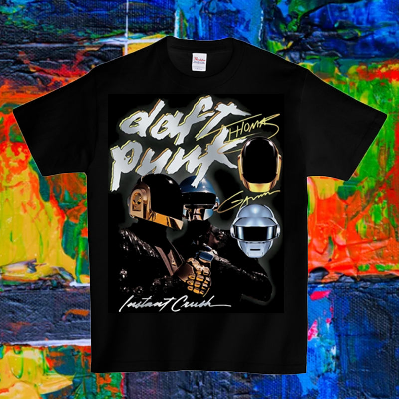 Daft Punk stupid punk helmet hip hop loose portrait Vintage Cotton Short Sleeve T-Shirt - Street Beats Clothing