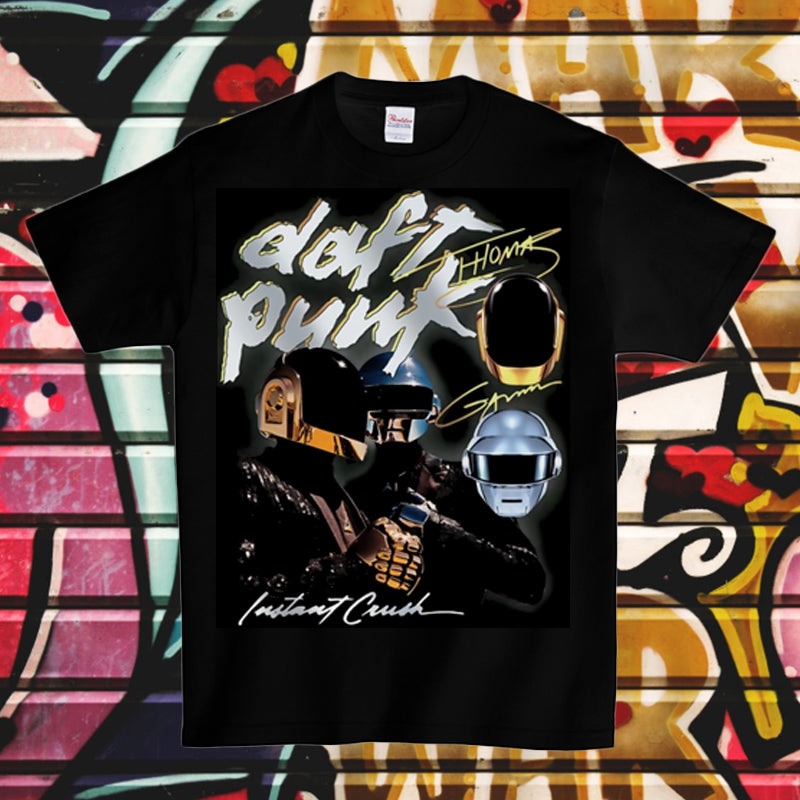 Daft Punk stupid punk helmet hip hop loose portrait Vintage Cotton Short Sleeve T-Shirt - Street Beats Clothing