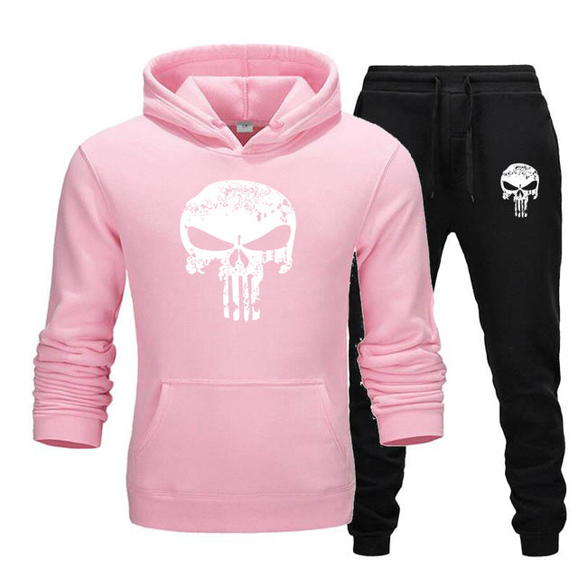 Pieces Sets Tracksuit Men Skull Brand Autumn Winter Hooded