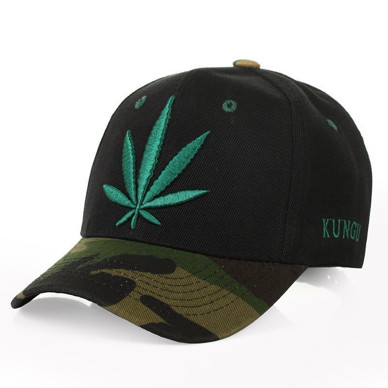 Simple Green Maple Leaf Hemp Leaf Caps Men And Women Baseball Caps Shopping - Street Beats Clothing