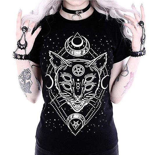 Gothic star punk t-shirt - Street Beats Clothing