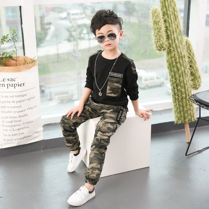 Camouflage long sleeve kids suit - Street Beats Clothing