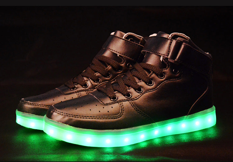 Colorful luminescent board shoes fluorescent sports shoes casual shoes high - Street Beats Clothing