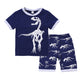 Boy Blue Dinosaur Short Sleeve T-Shirt Shorts Two-Piece Set - Street Beats Clothing