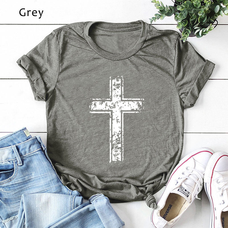 Cross Cotton Short Sleeve Women's T-Shirt - Street Beats Clothing