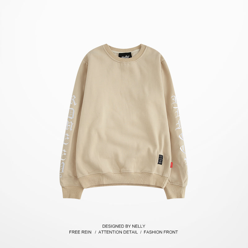 Simple embroidered terry sweater - Street Beats Clothing