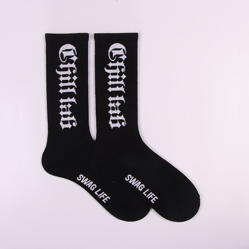 Hip Hop Gothic Skateboard Long Socks - Street Beats Clothing