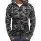 New hooded cardigan sweater large size fashion trend camouflage casual sports sweater jacket