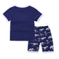 Boy Blue Dinosaur Short Sleeve T-Shirt Shorts Two-Piece Set - Street Beats Clothing