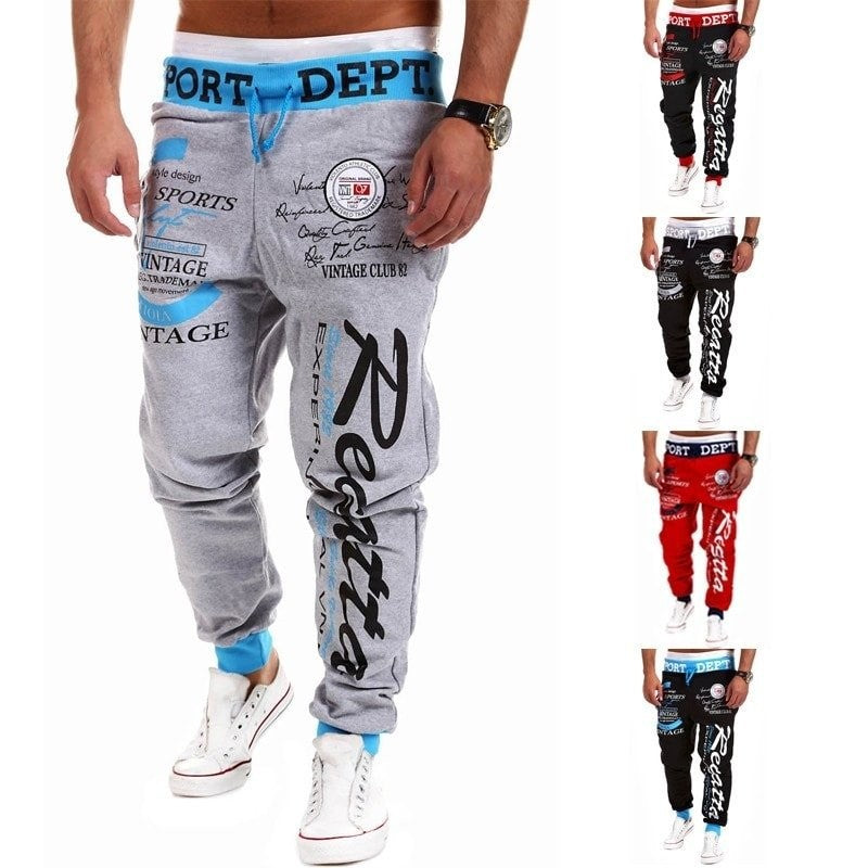 Sport Print Skinny Harem Pants