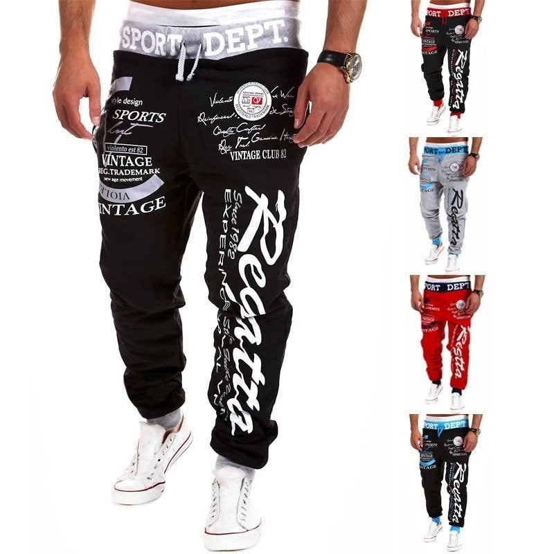 Sport Print Skinny Harem Pants