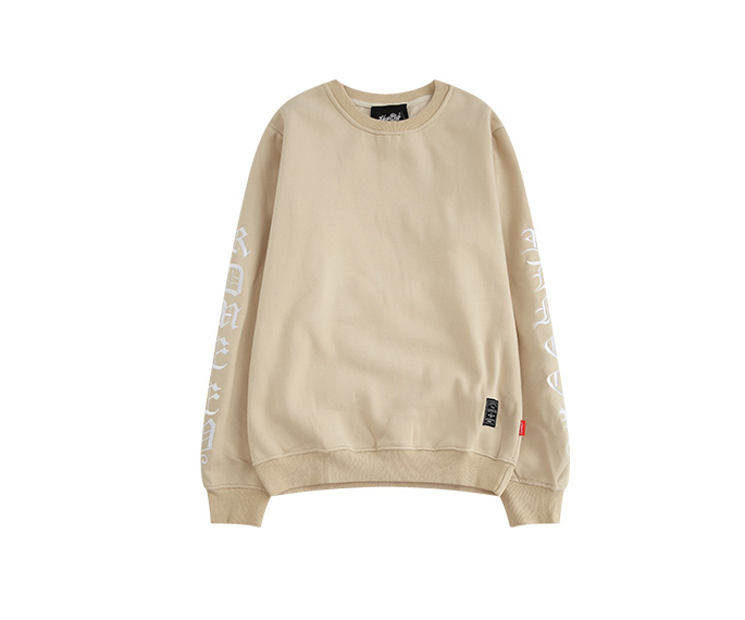 Simple embroidered terry sweater - Street Beats Clothing