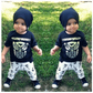 New Children's Clothing Ins Boy Cartoon T-shirt  Violin Print Pants 2 Sets - Street Beats Clothing