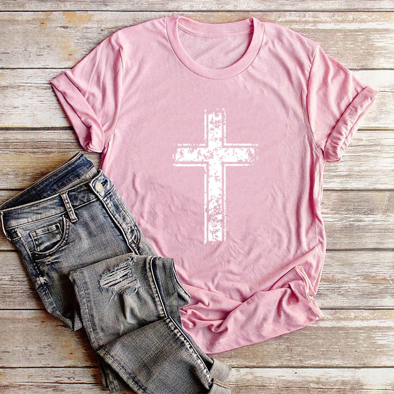 Cross Cotton Short Sleeve Women's T-Shirt - Street Beats Clothing