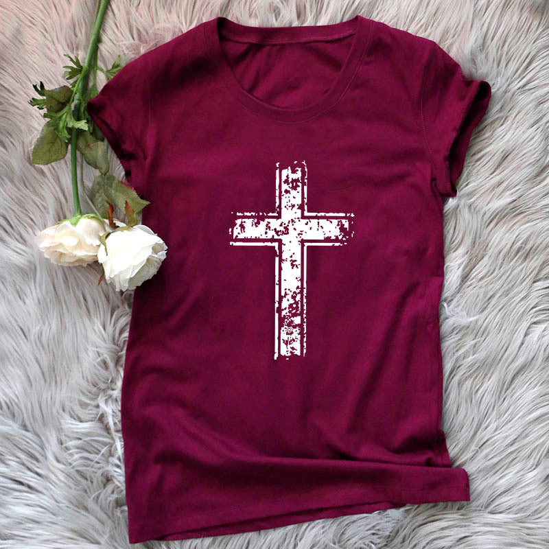 Cross Cotton Short Sleeve Women's T-Shirt - Street Beats Clothing