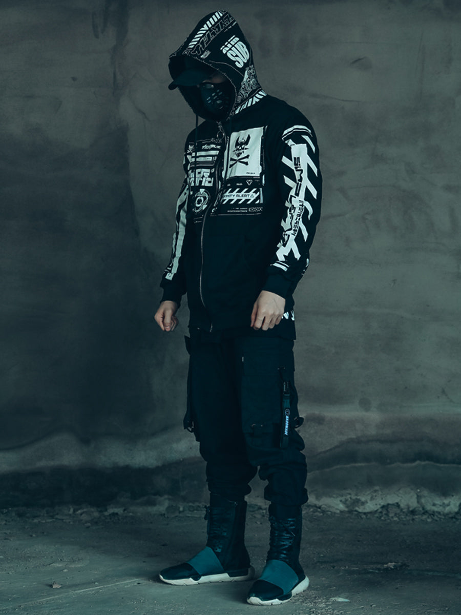 Punk Two-dimensional Sweater Hooded Tide Cool Ins Fried Street Coat Function - Street Beats Clothing