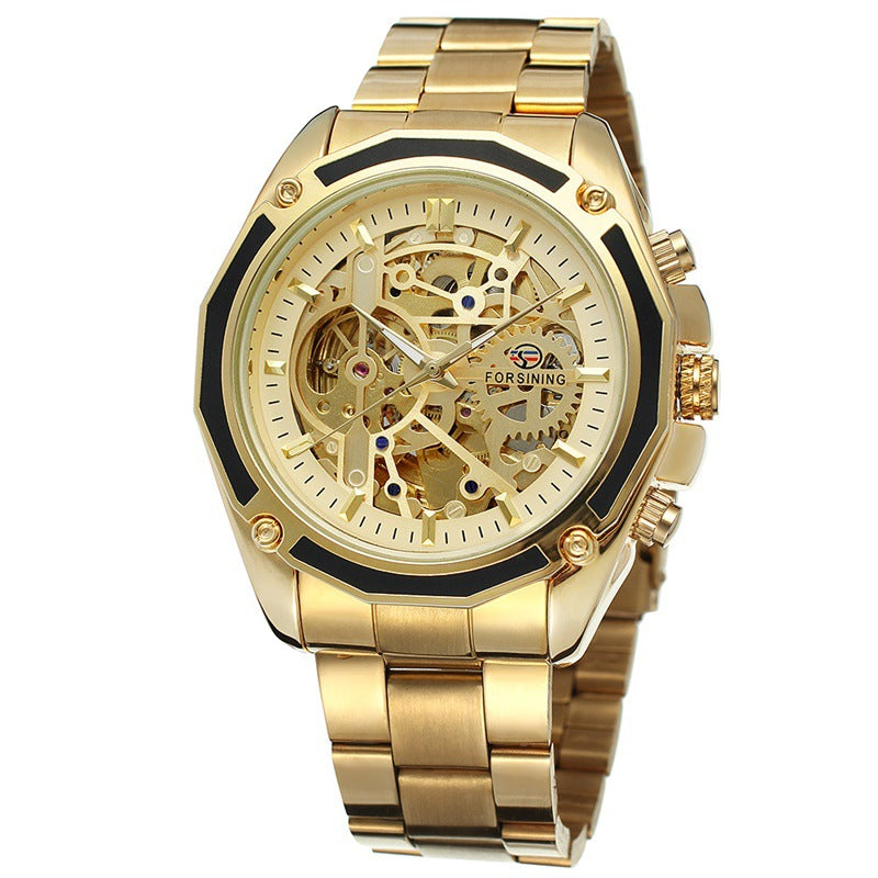 Foreign Trade Hot Steel Strip Hollowed Out Men's Automatic Mechanical Watches, Students Mechanical Watches Wholesale - Street Beats Clothing