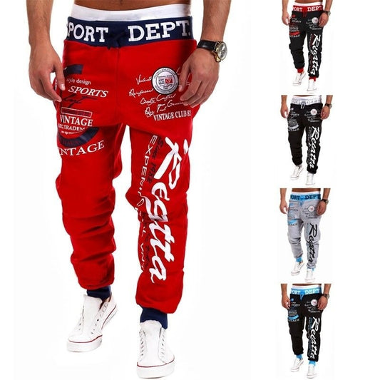 Sport Print Skinny Harem Pants