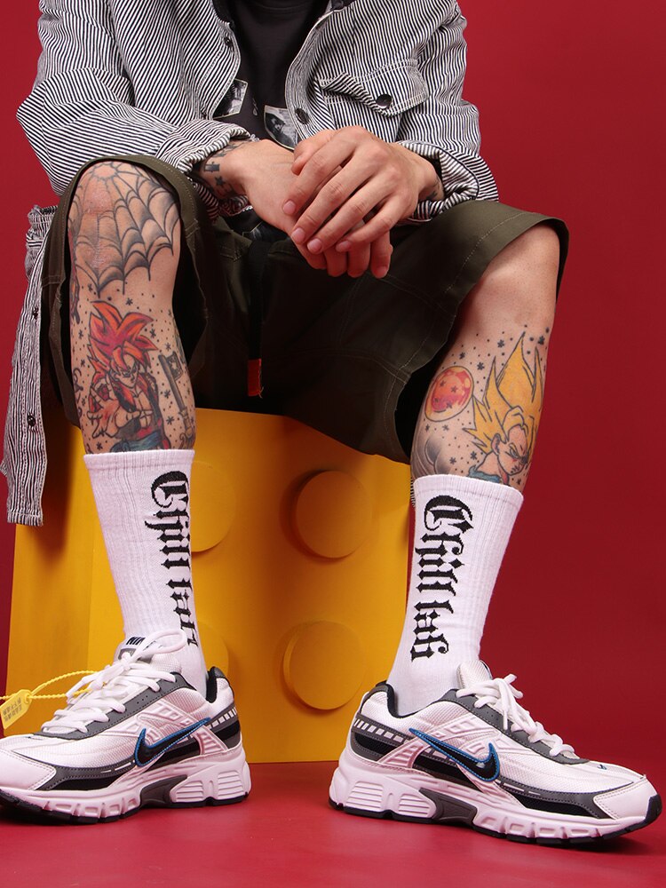 Hip Hop Gothic Skateboard Long Socks - Street Beats Clothing