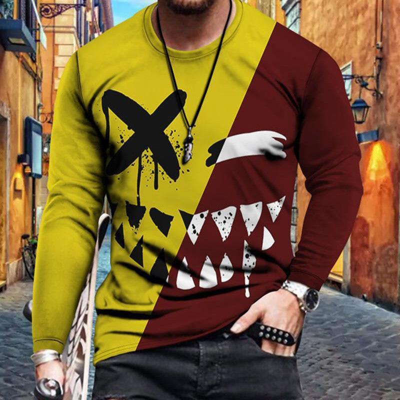 Mens Letter Crew Neck Slim Fit Casual Print T Shirt - Street Beats Clothing