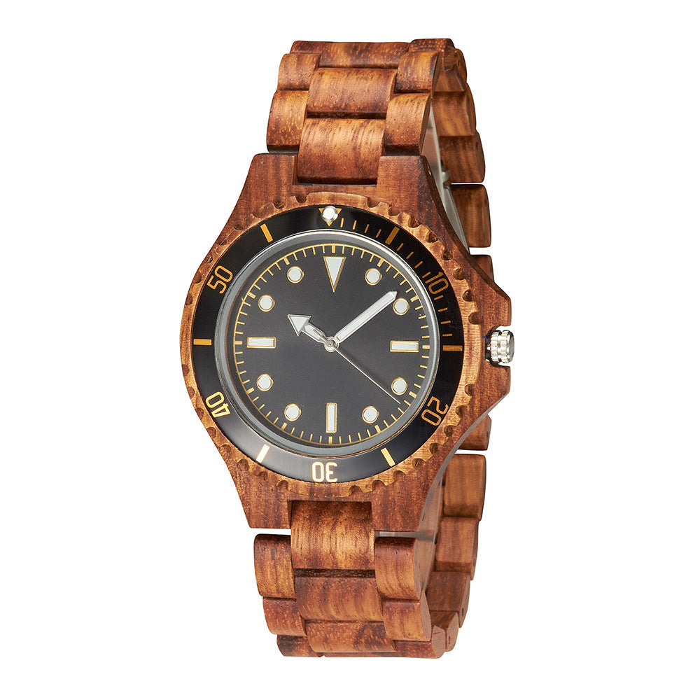 Mens Solid Wood Set Business Quartz Watch - Street Beats Clothing