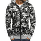 New hooded cardigan sweater large size fashion trend camouflage casual sports sweater jacket