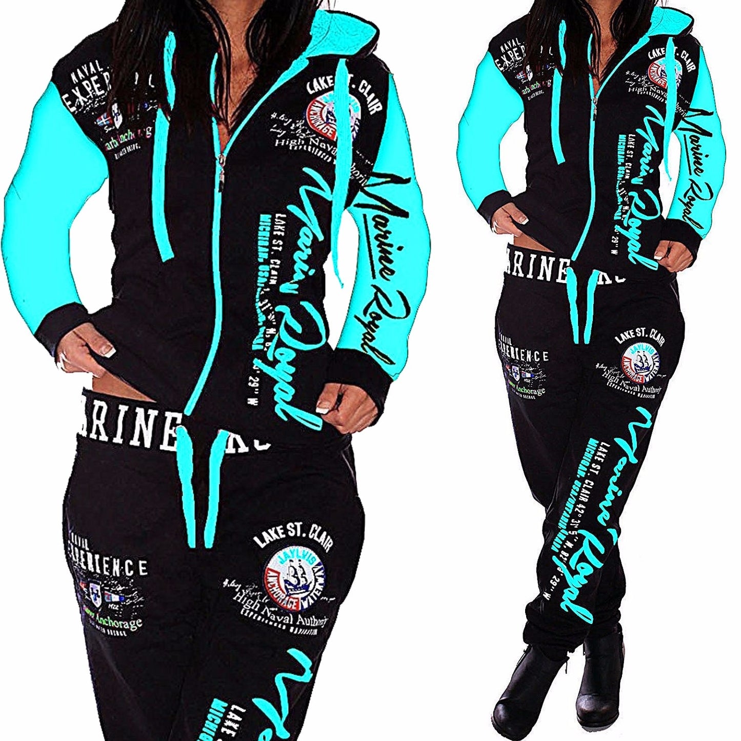 New Women Sets Clothes Hoodies Pants 2 Piece Set Warm Ladies Printed Women Outfits Matching Suit Women Tracksuit