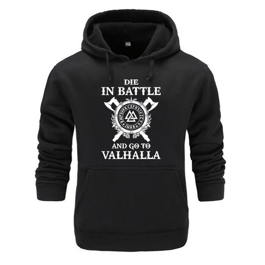 Odin Vikings Sweatshirt Men Die In Battle And Go To Valhalla Hoodie Crewneck Sweatshirts