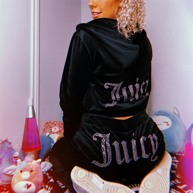 Juicy Tracksuit Women Velvet Juicy Tracksuit Two Piece set y2k