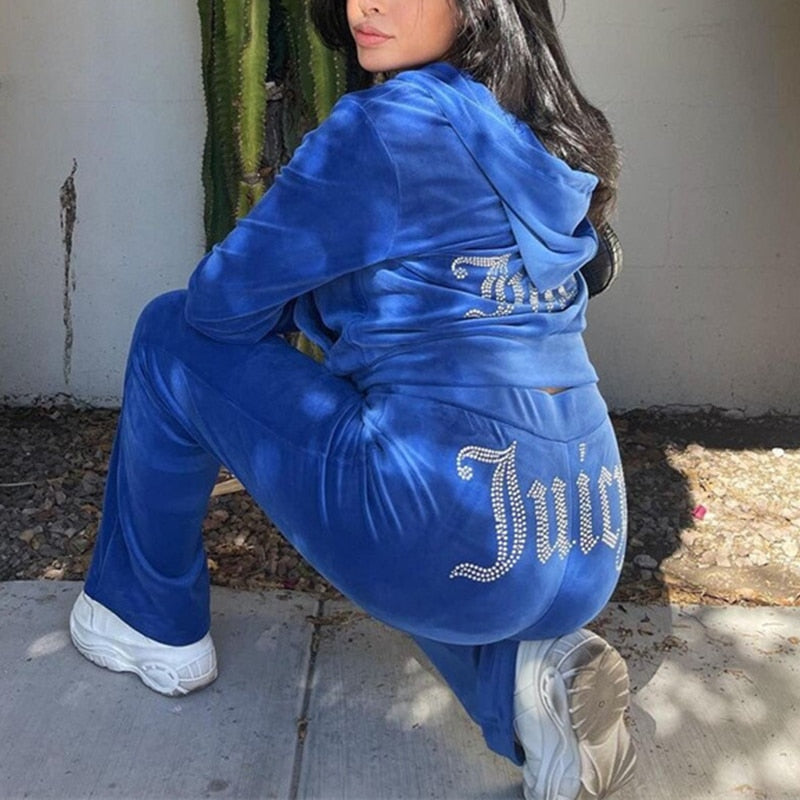 Juicy Tracksuit Women Velvet Juicy Tracksuit Two Piece set y2k