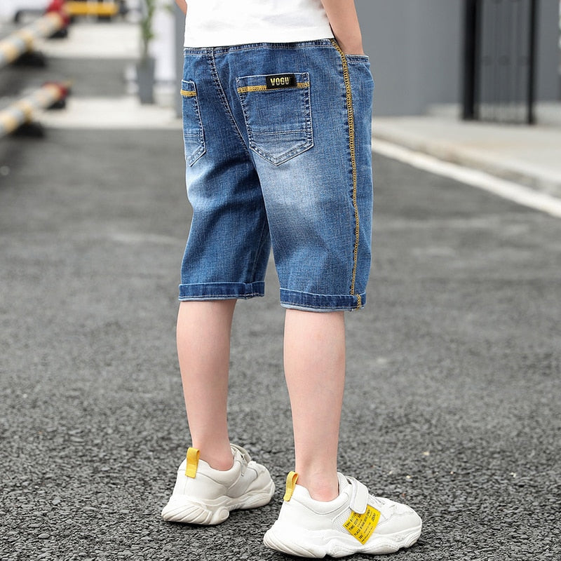 IENENS Shorts Denim Thin Short Trousers Children Short Jeans Kids Baby Stretch Boardshorts Boy Summer Shorts Staright Jeans