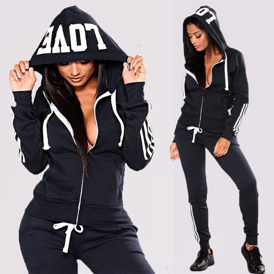 Two Piece Sets Hooded Tracksuit Women Oversized Pullovers Sweatshirts Casual Long Pants Sports Suit Female